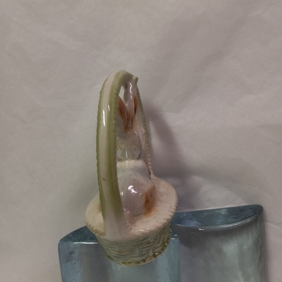 VINTAGE Handpainted Lusterware Bunny  Rabbit Figurine Pircelian Ceramic  Brazil - Picture 4 of 7